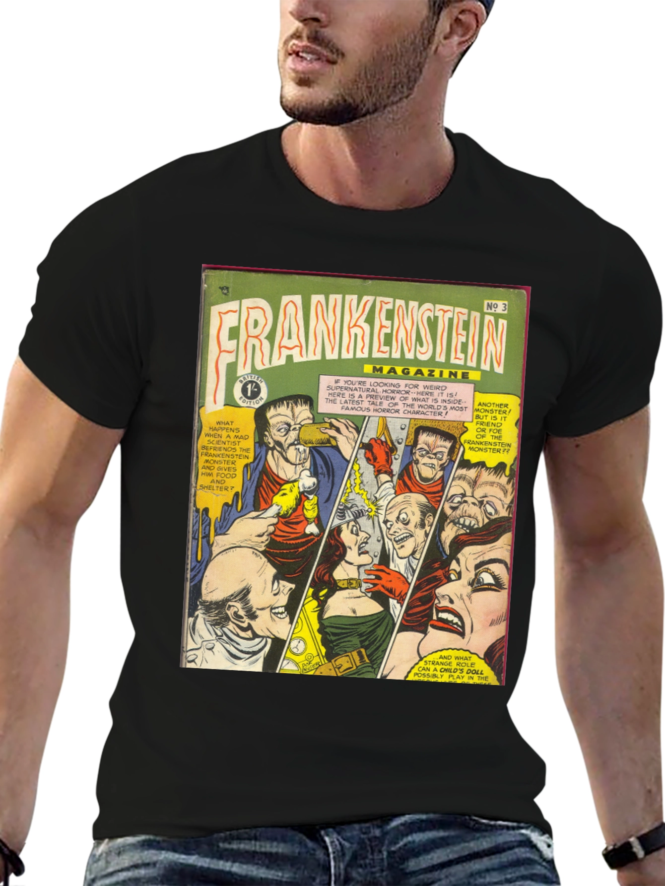 Frankenstein Magazine T-Shirt Comic Book Cover Art