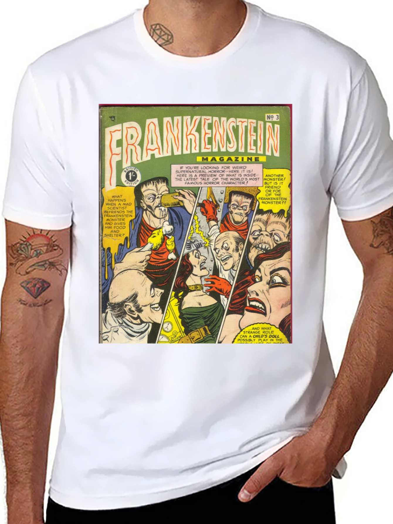 Frankenstein Magazine T-Shirt Comic Book Cover Art