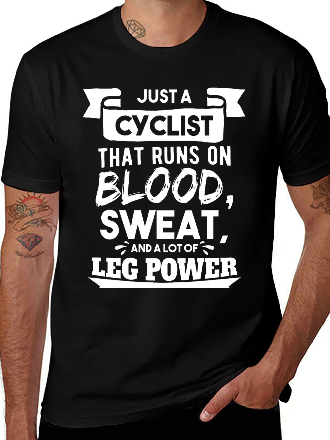 Cyclist Blood Sweat and Leg Power T-Shirt