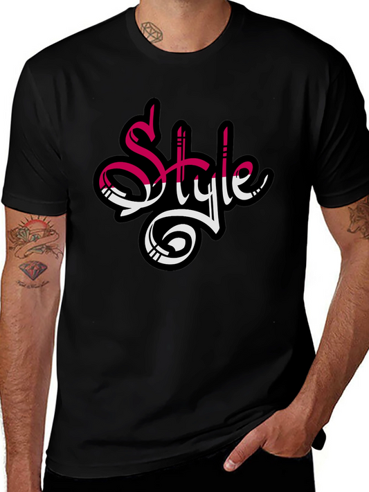 Stylish Mens Black Style Graphic T-Shirt