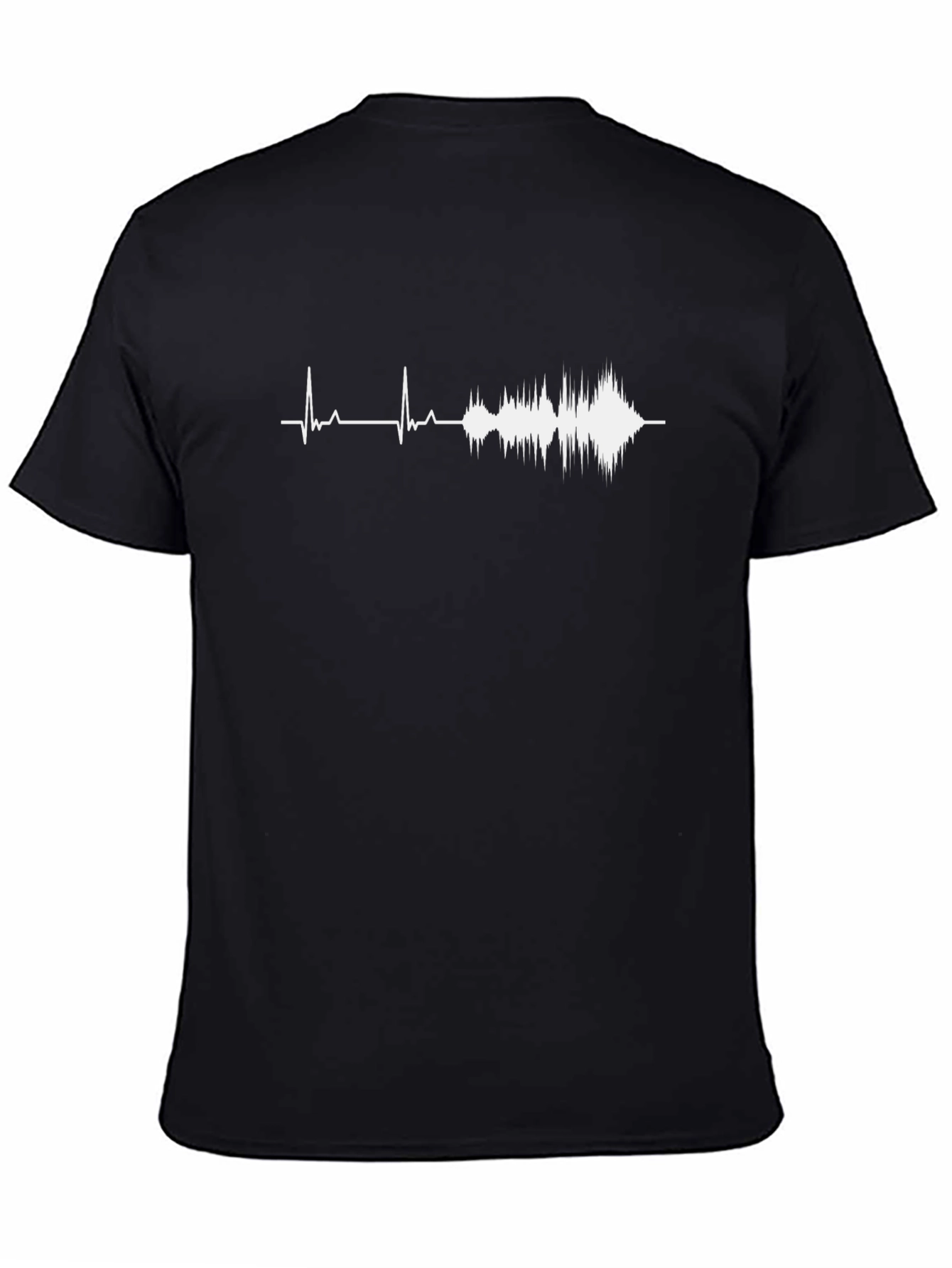 Sound Wave Graphic Tee - Black Crew Neck T-Shirt