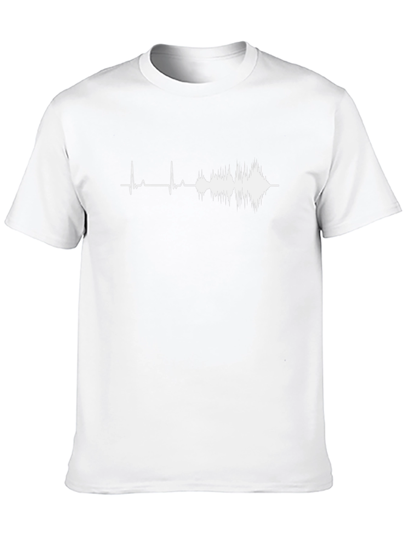 Sound Wave Graphic Tee - Black Crew Neck T-Shirt