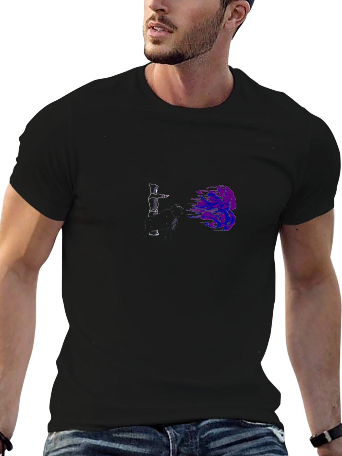 Abstract Spray Paint Art Black Tee