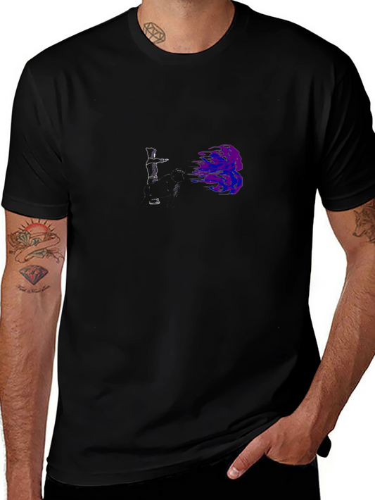 Abstract Spray Paint Art Black Tee