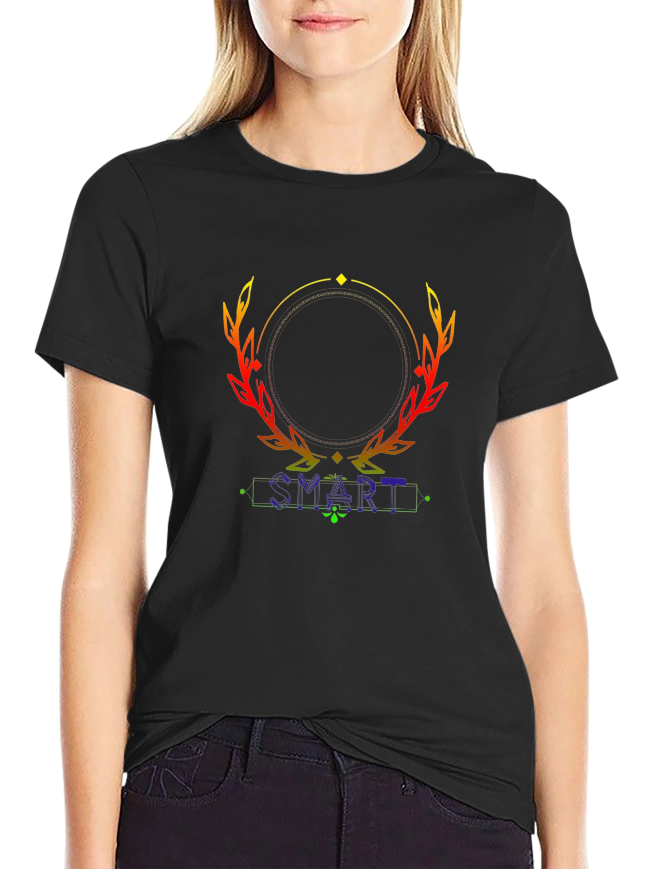 Stylish Black Graphic Tee - SMART Design