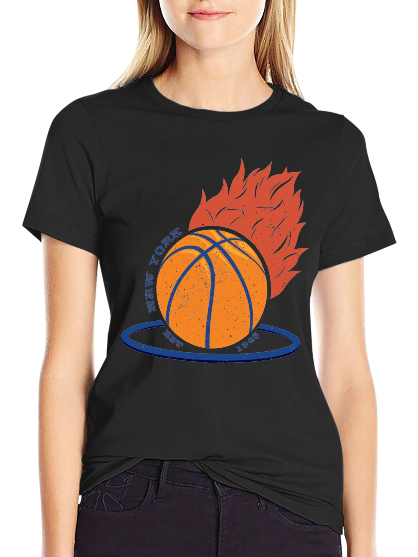 New York Knicks Basketball Flame T-Shirt