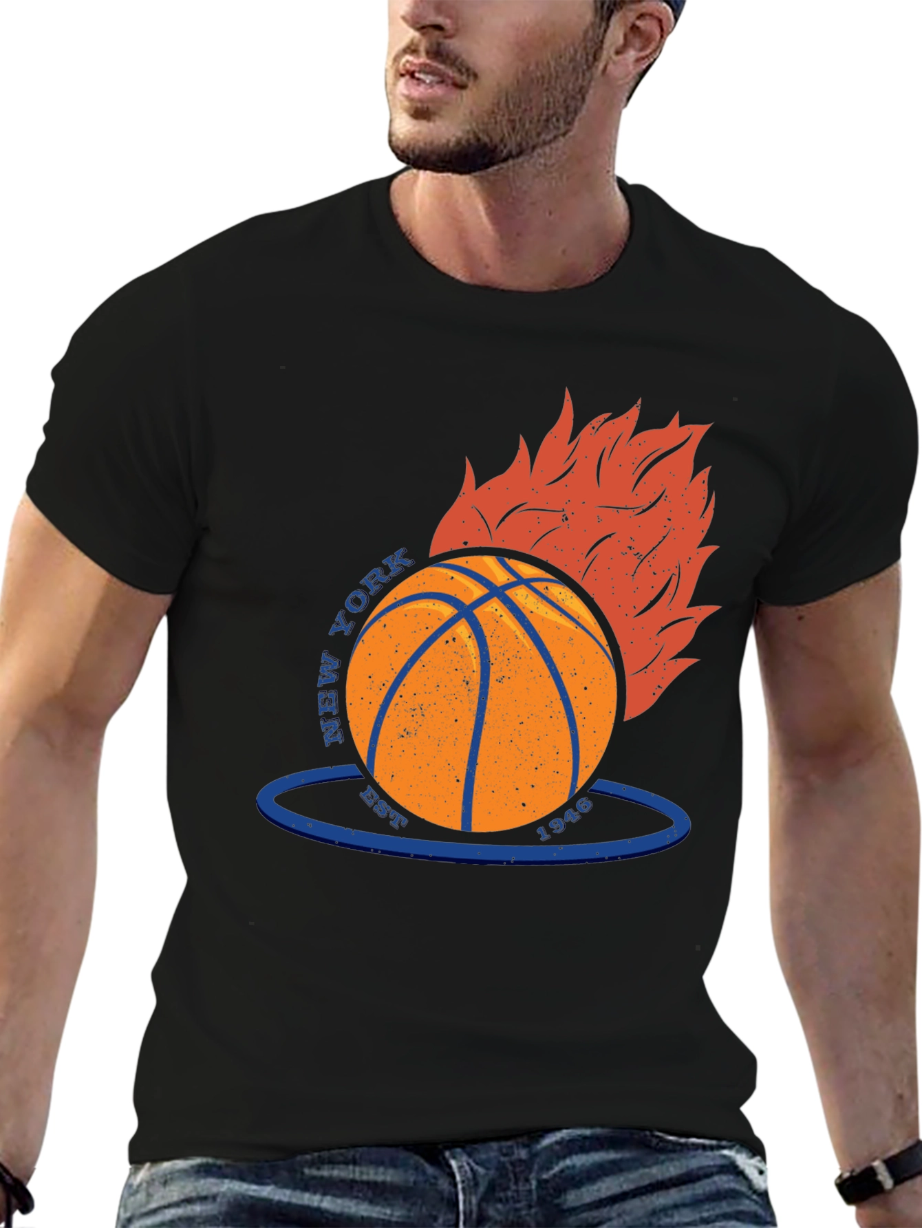 New York Knicks Basketball Flame T-Shirt