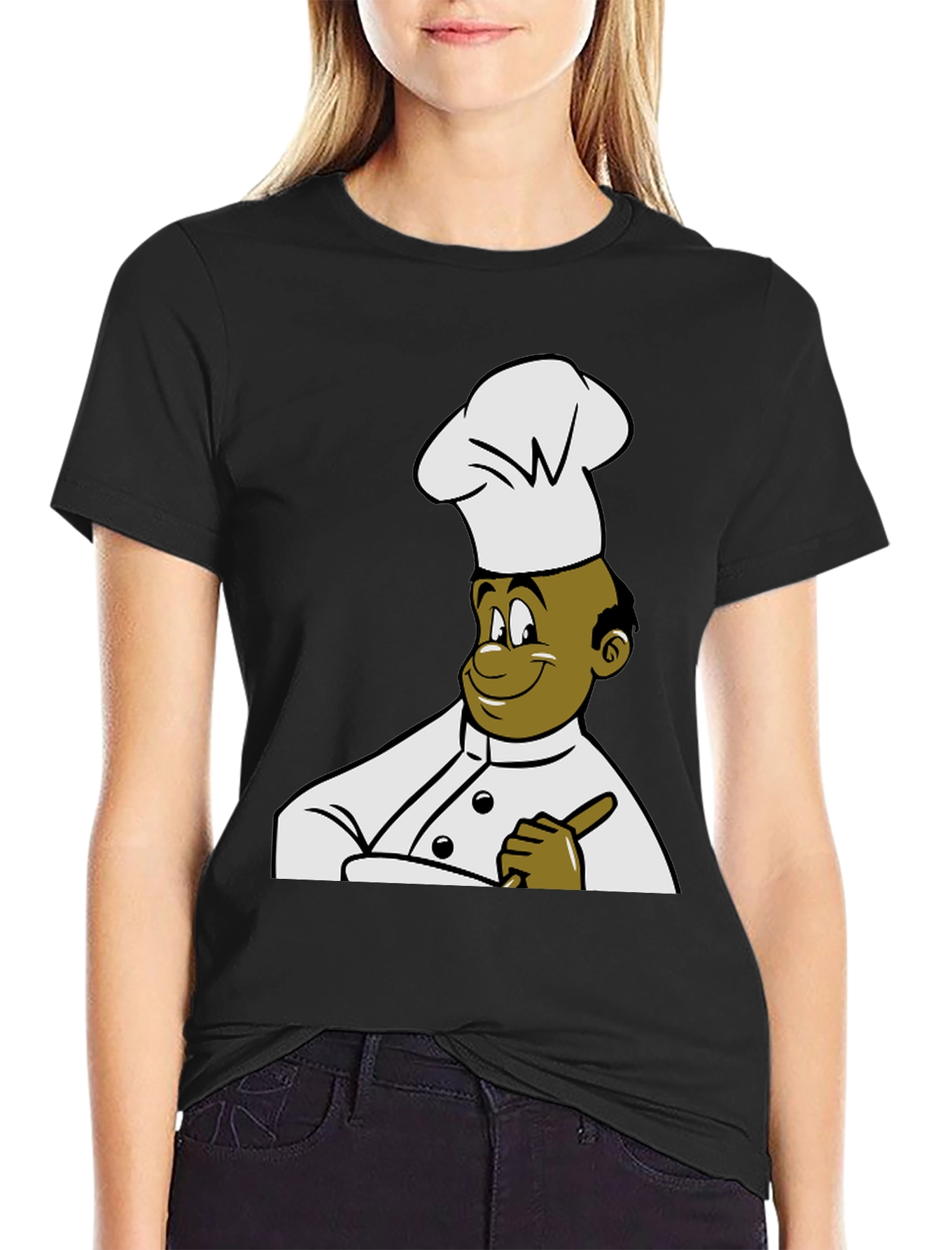 Chef Cartoon Graphic Tee - Black T-Shirt