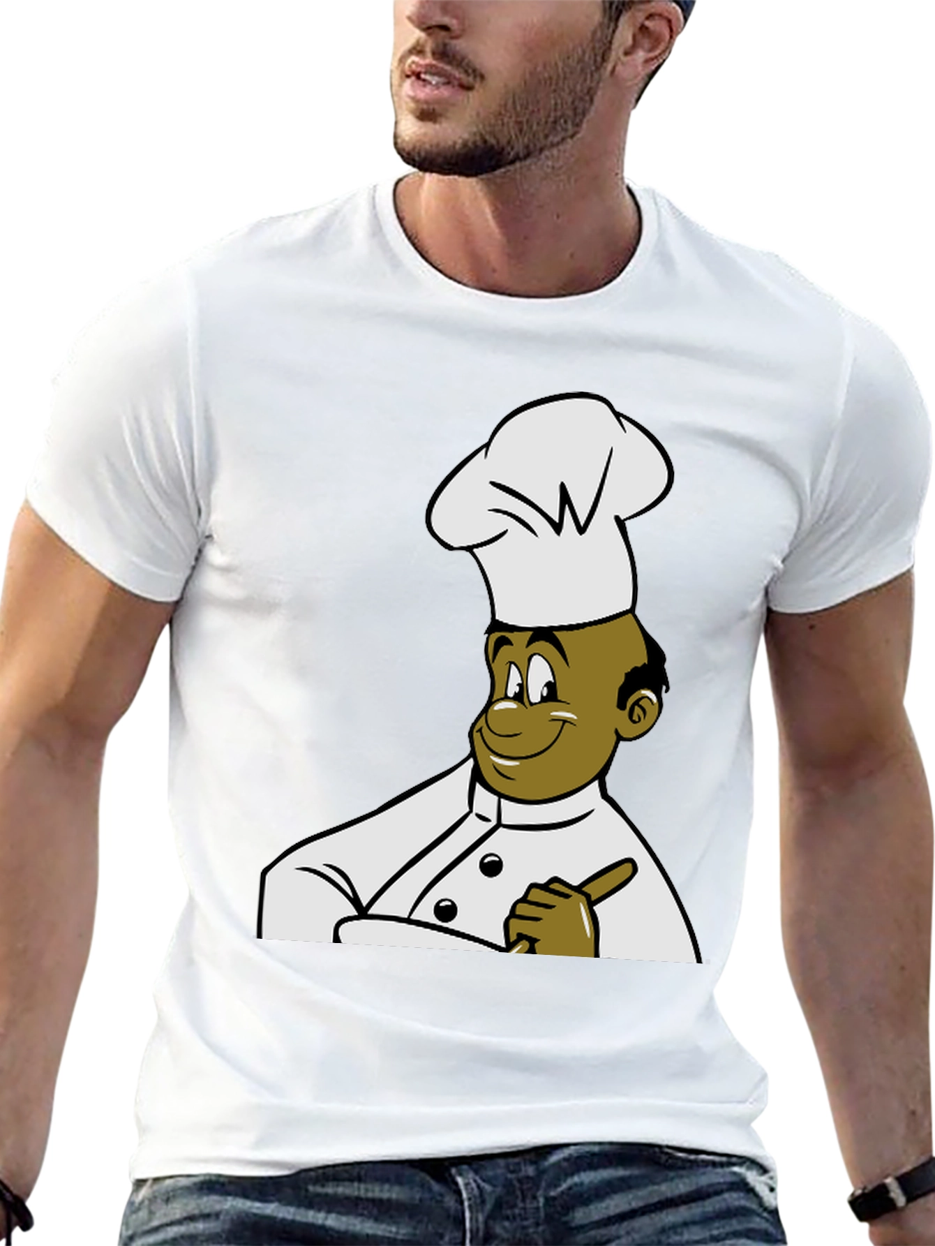 Chef Cartoon Graphic Tee - Black T-Shirt
