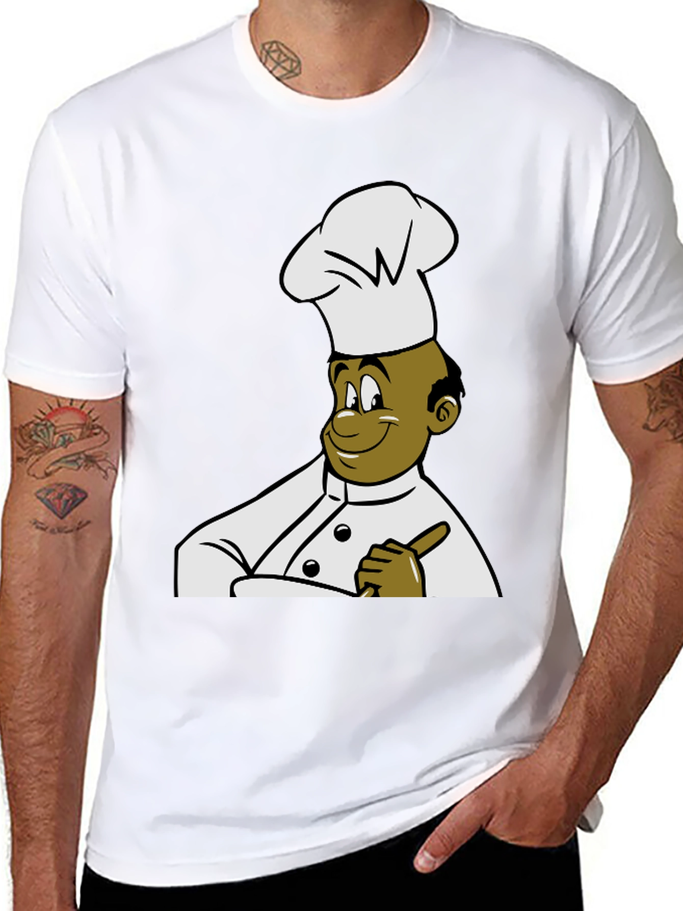 Chef Cartoon Graphic Tee - Black T-Shirt