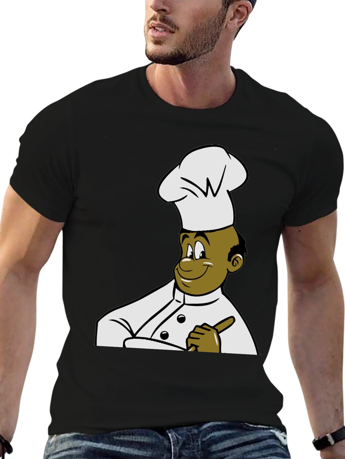 Chef Cartoon Graphic Tee - Black T-Shirt