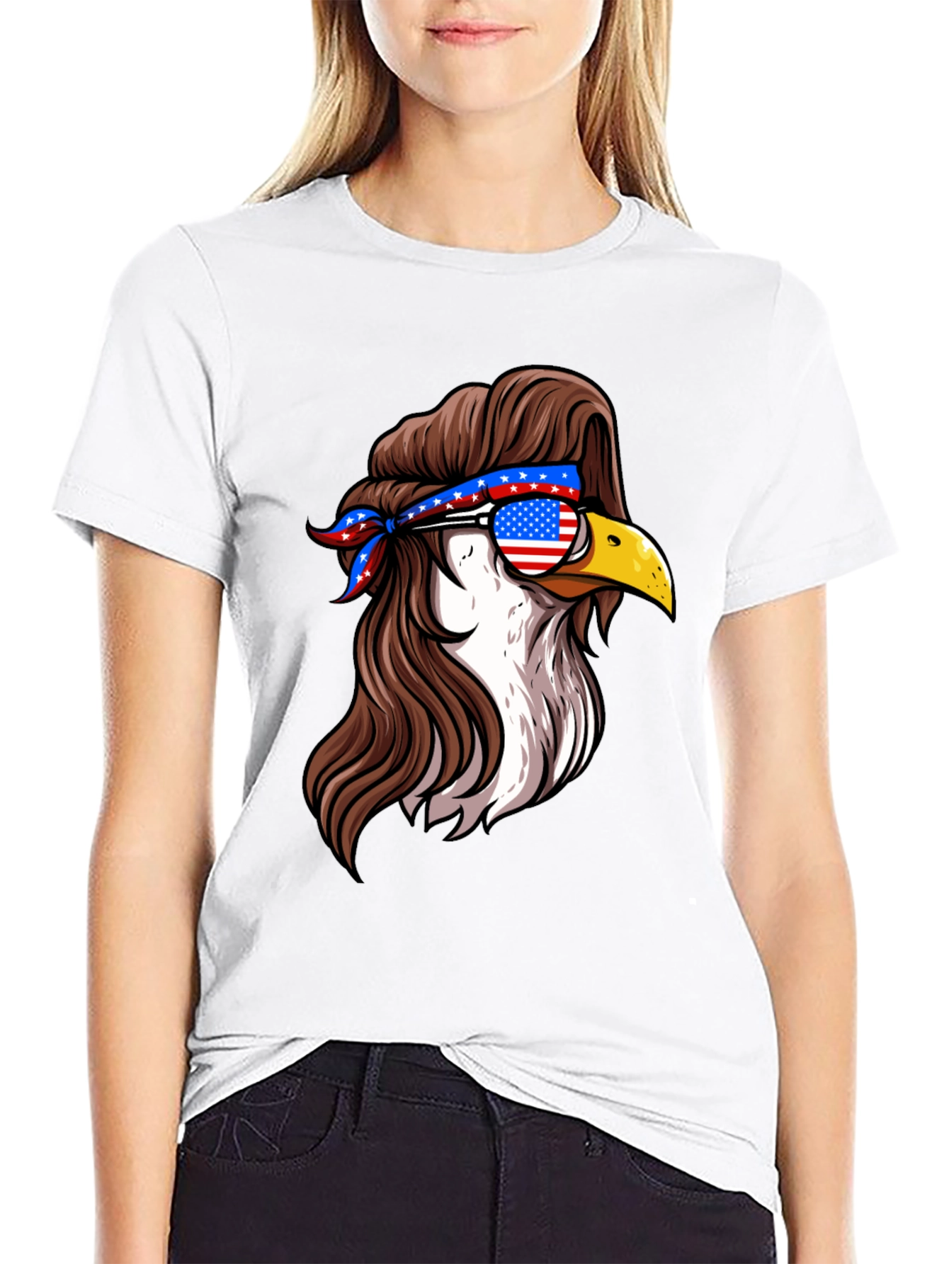 American Eagle Mullet T-Shirt - Patriotic Style