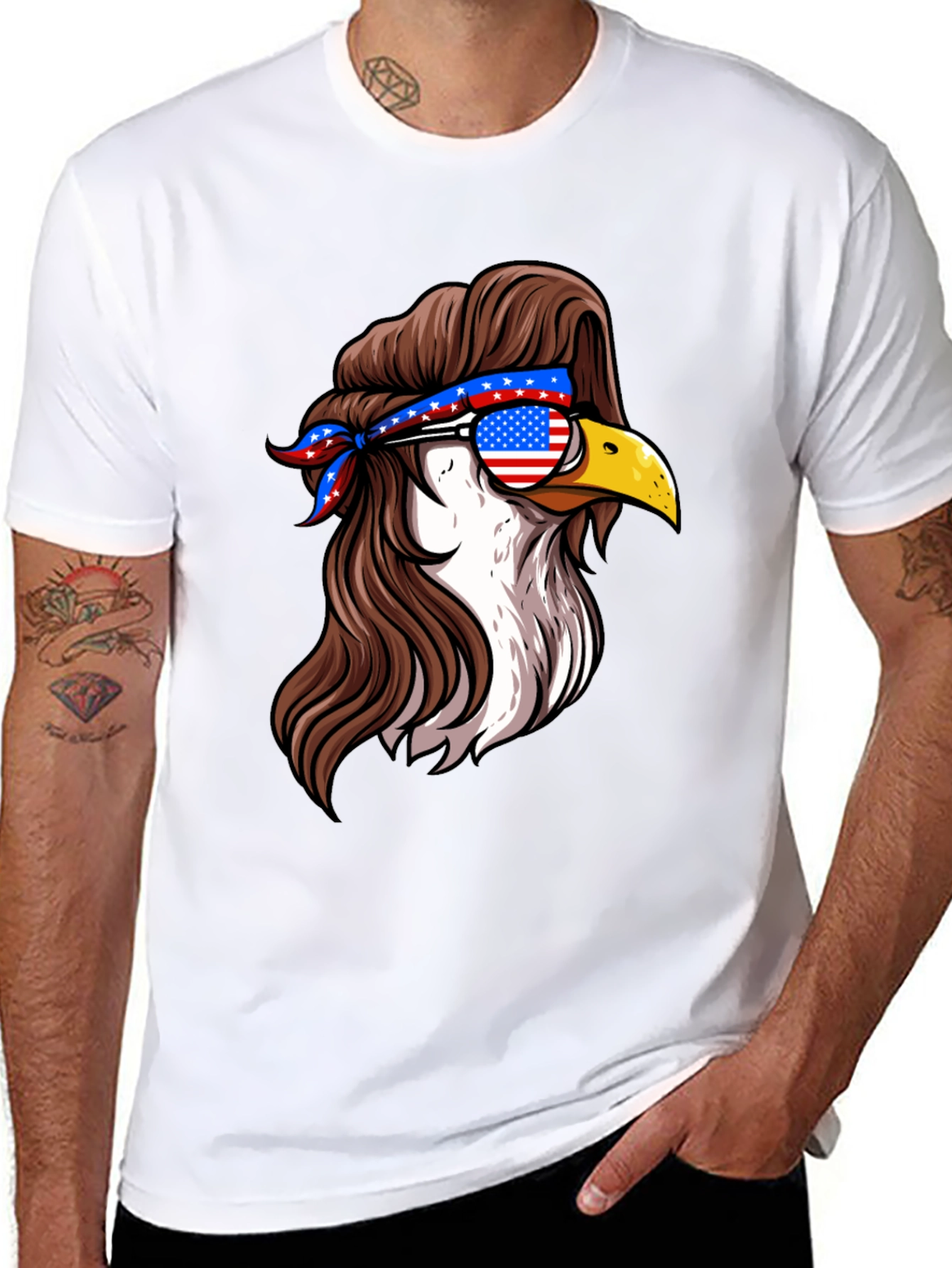 American Eagle Mullet T-Shirt - Patriotic Style