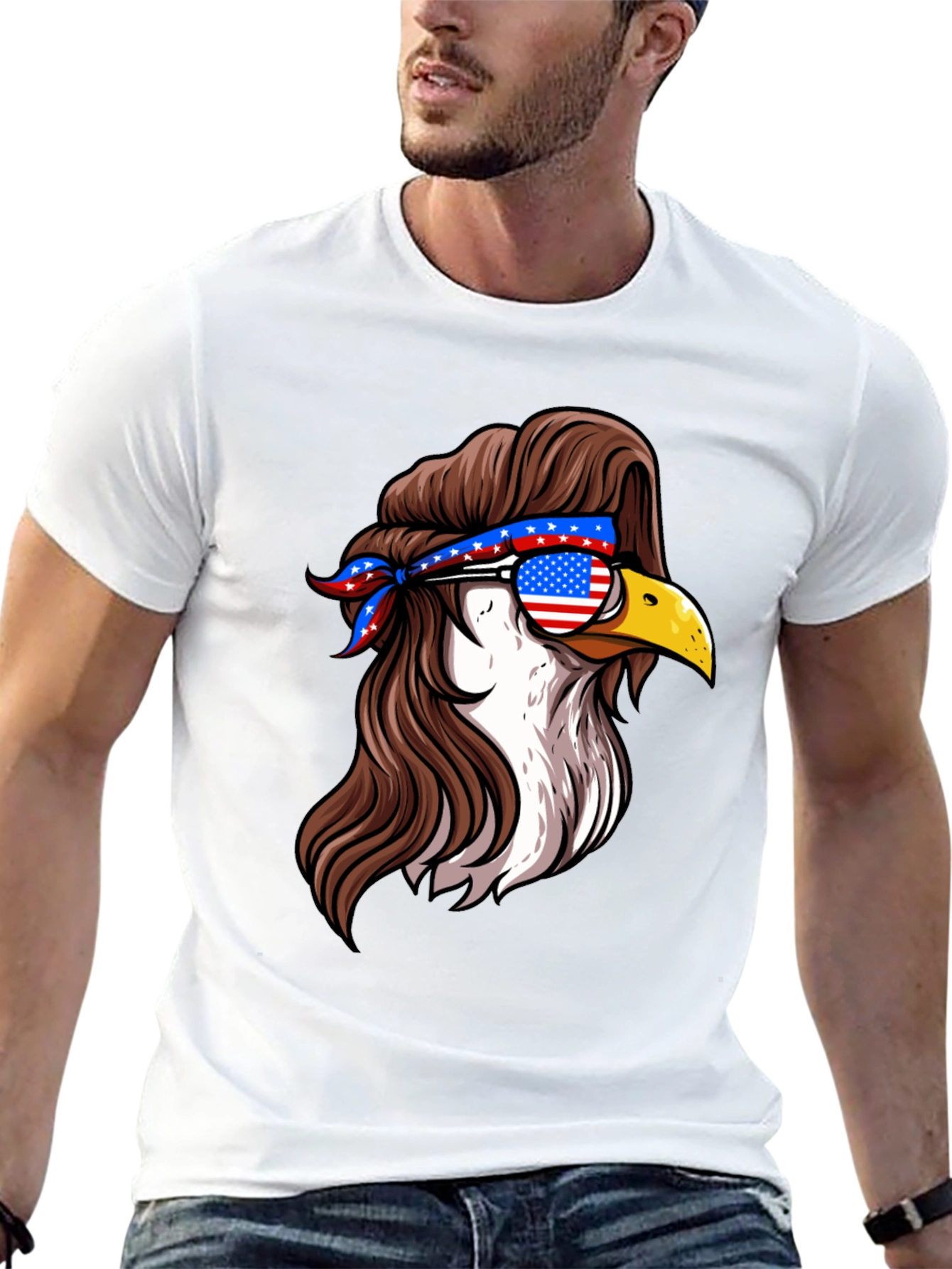 American Eagle Mullet T-Shirt - Patriotic Style