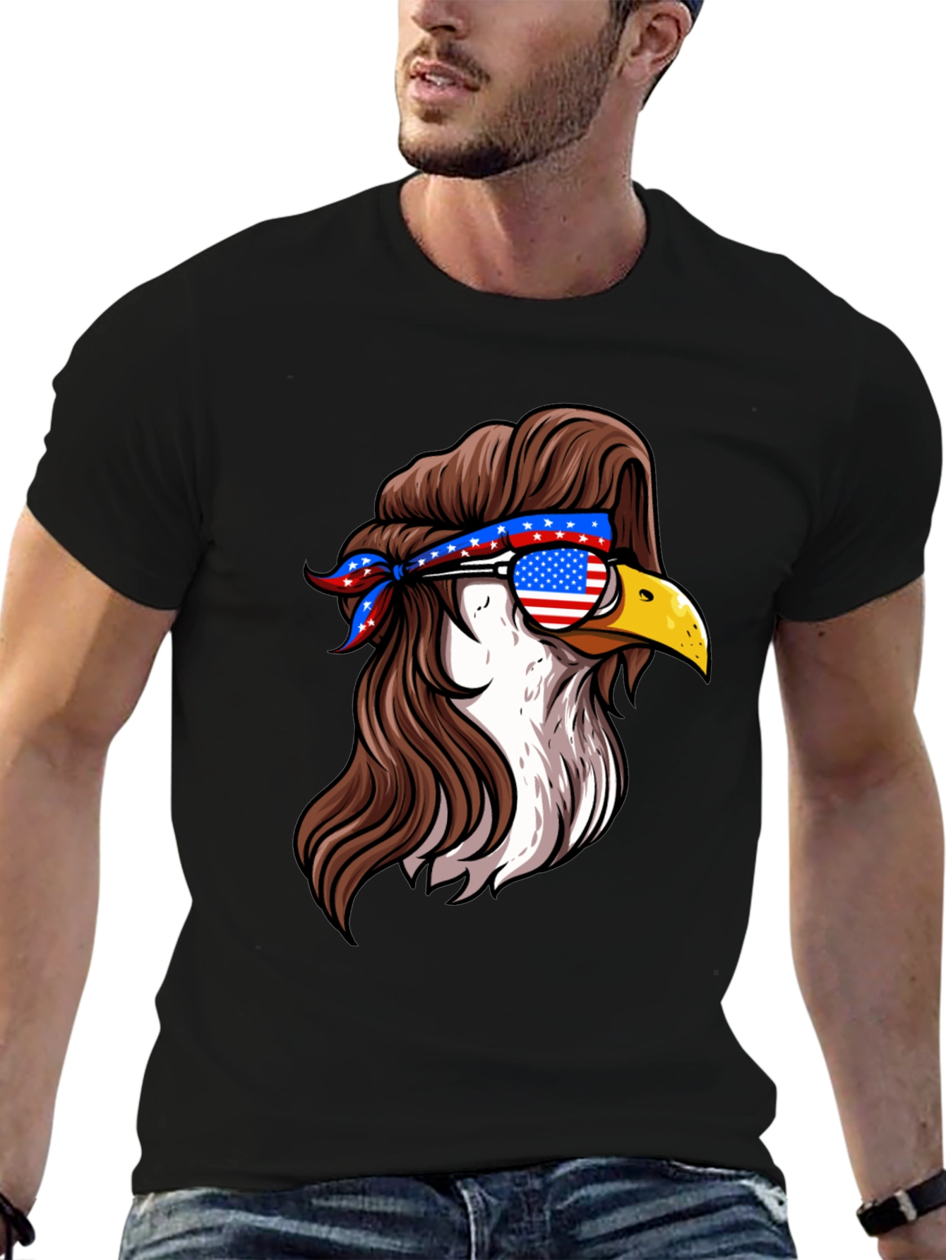 American Eagle Mullet T-Shirt - Patriotic Style