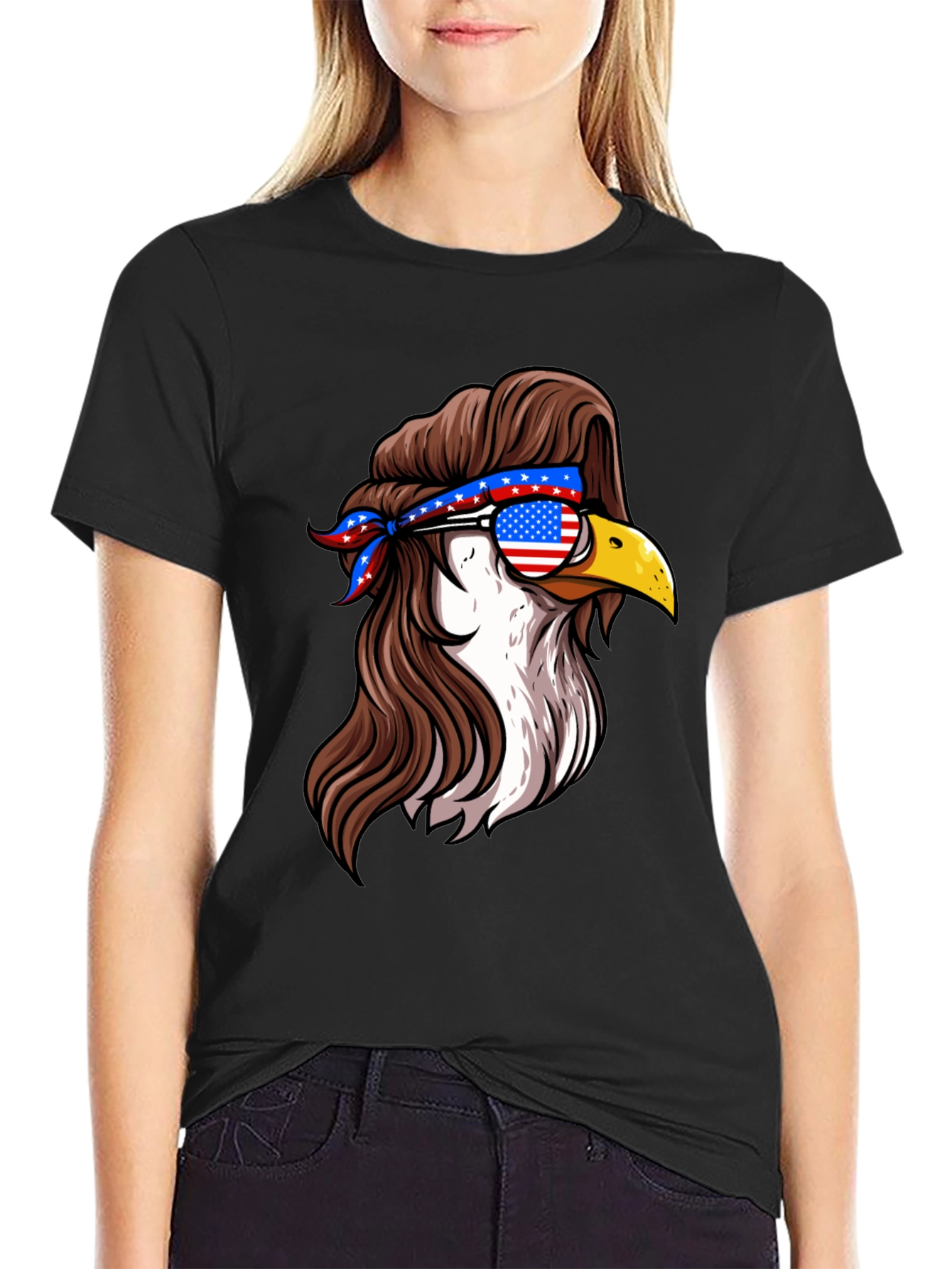 American Eagle Mullet T-Shirt - Patriotic Style