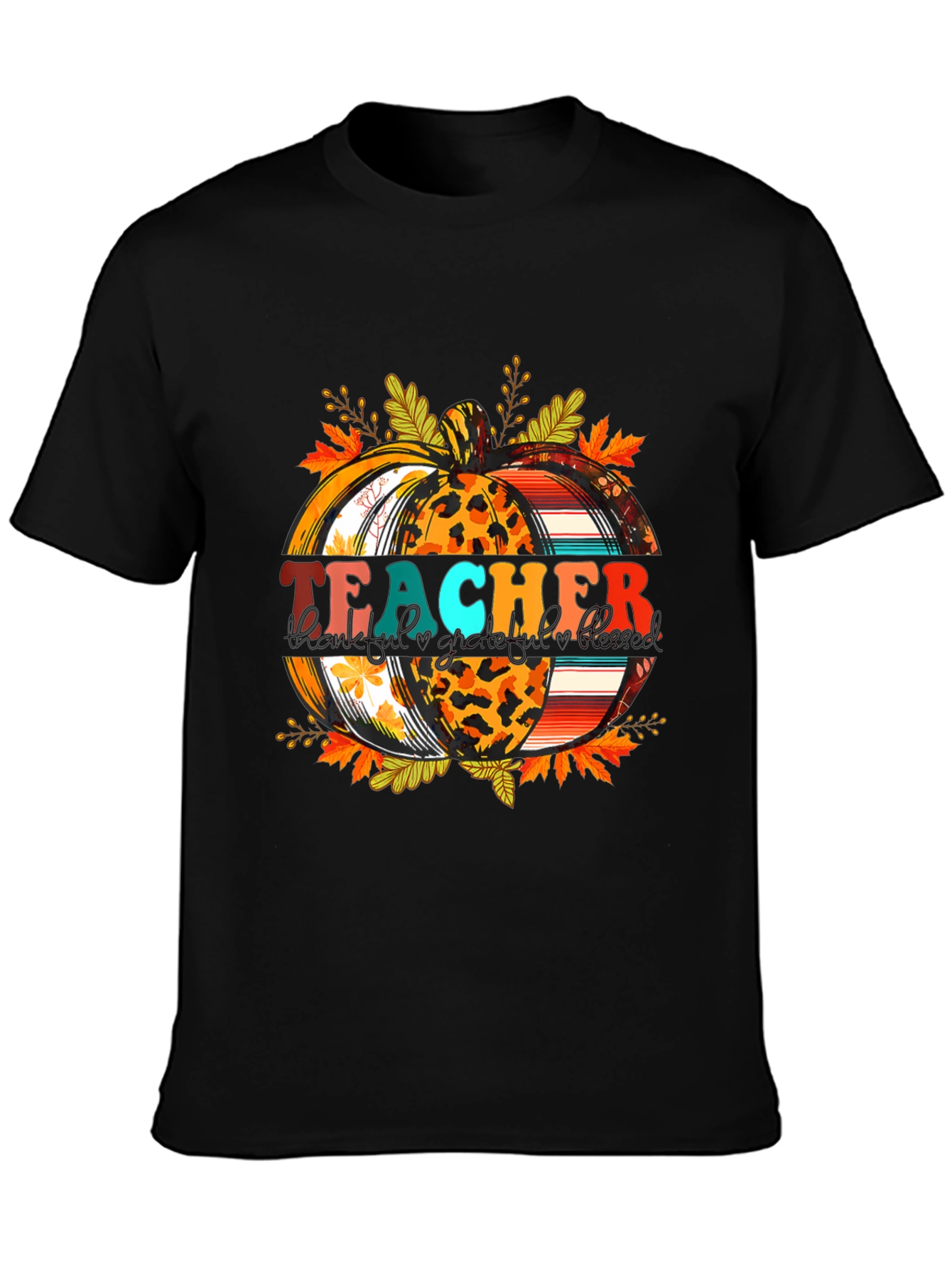 Fall Teacher Pumpkin Graphic Tee - Autumn Apparel