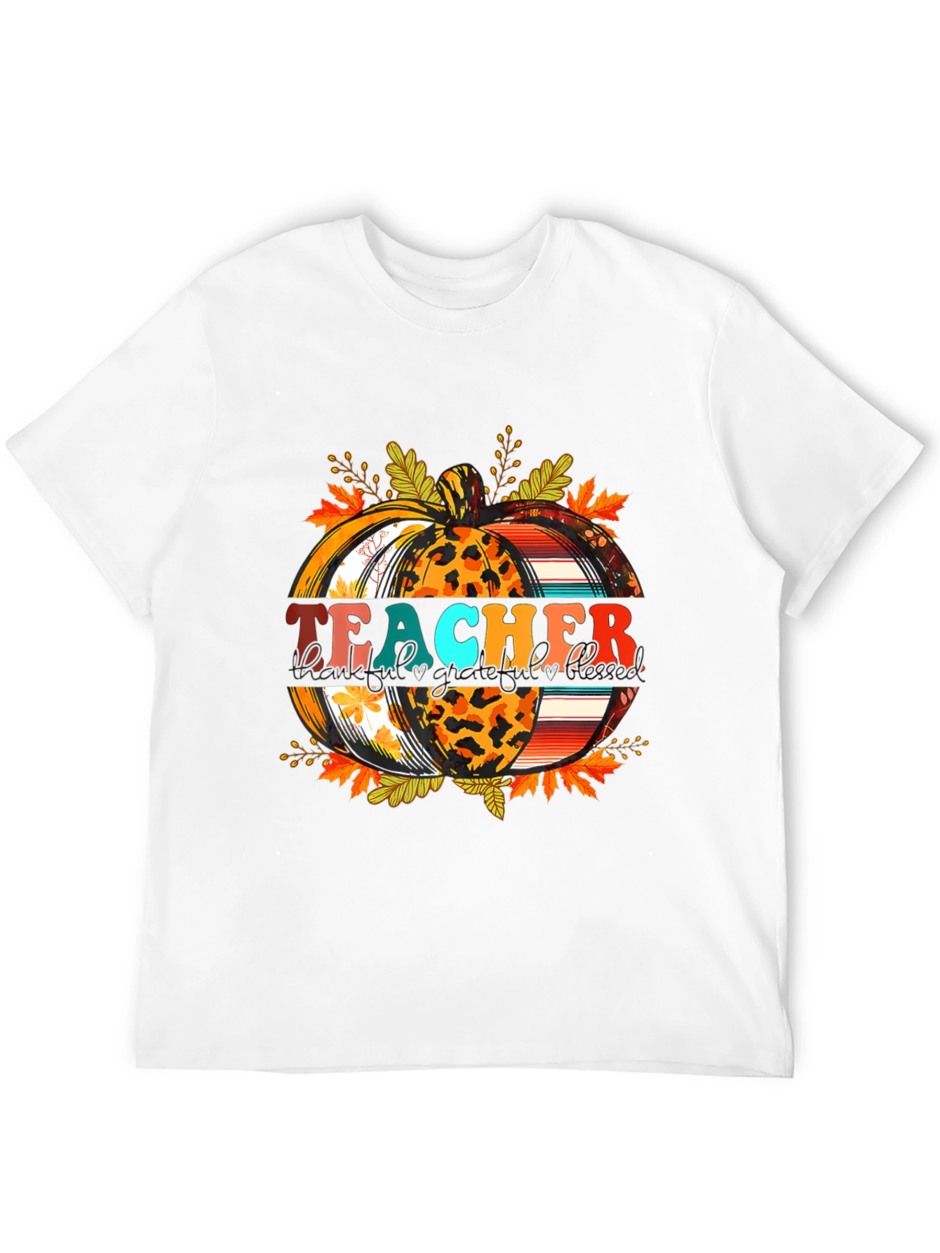 Fall Teacher Pumpkin Graphic Tee - Autumn Apparel