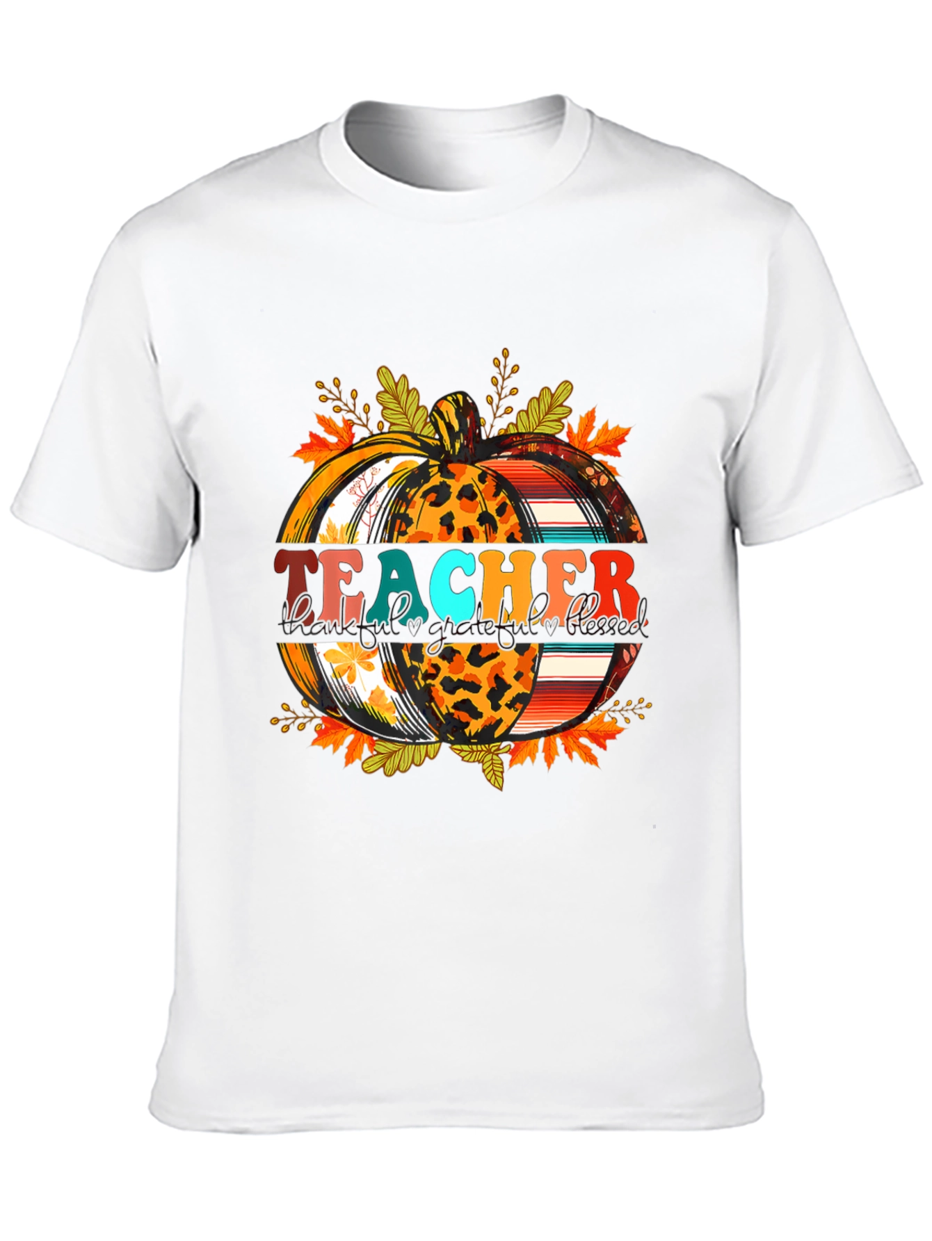 Fall Teacher Pumpkin Graphic Tee - Autumn Apparel