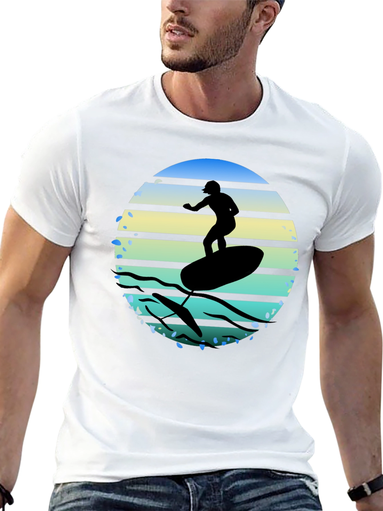 Surfing Silhouette Graphic Tee