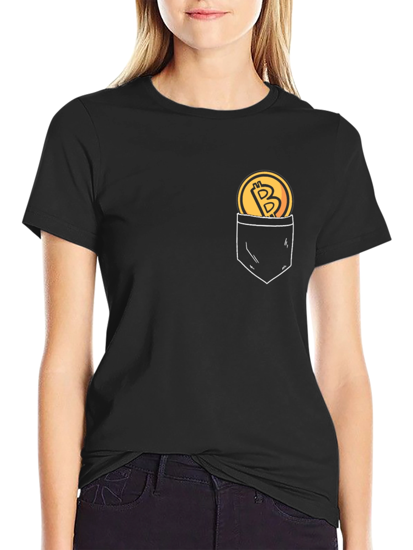 Bitcoin Pocket Print T-Shirt - Crypto Tee