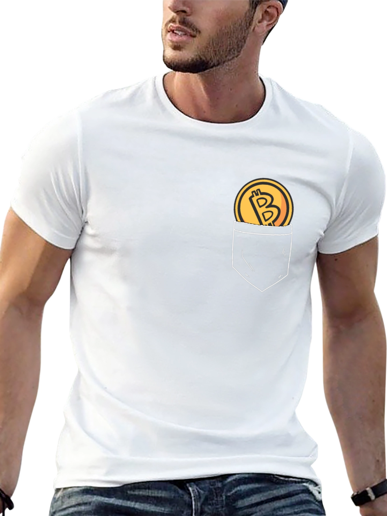 Bitcoin Pocket Print T-Shirt - Crypto Tee