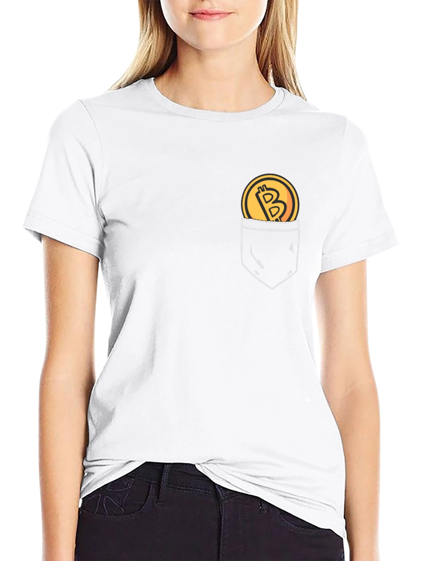 Bitcoin Pocket Print T-Shirt - Crypto Tee