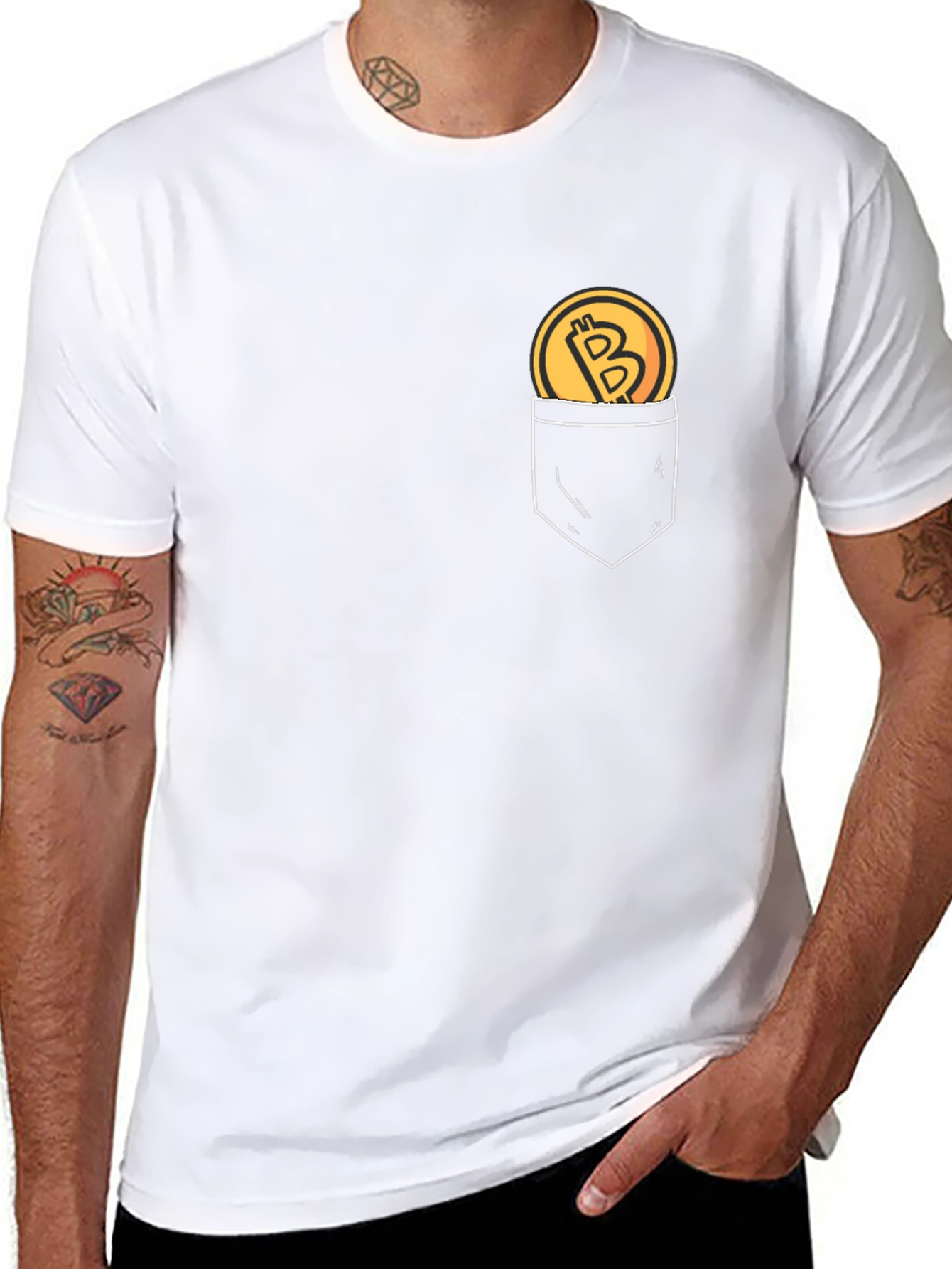Bitcoin Pocket Print T-Shirt - Crypto Tee