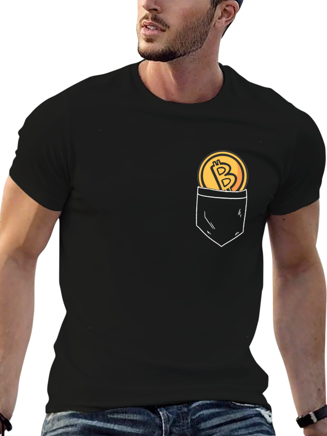 Bitcoin Pocket Print T-Shirt - Crypto Tee