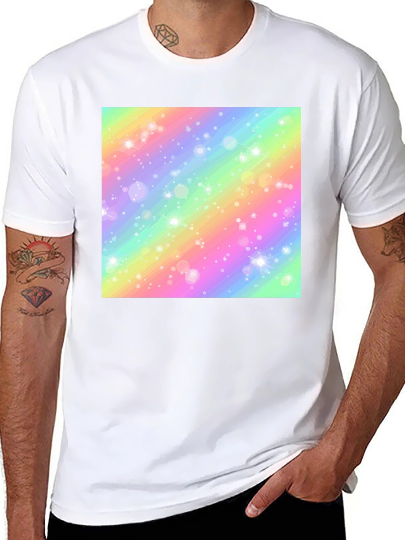 Rainbow Sparkle Graphic Tee - Stylish and Fun!