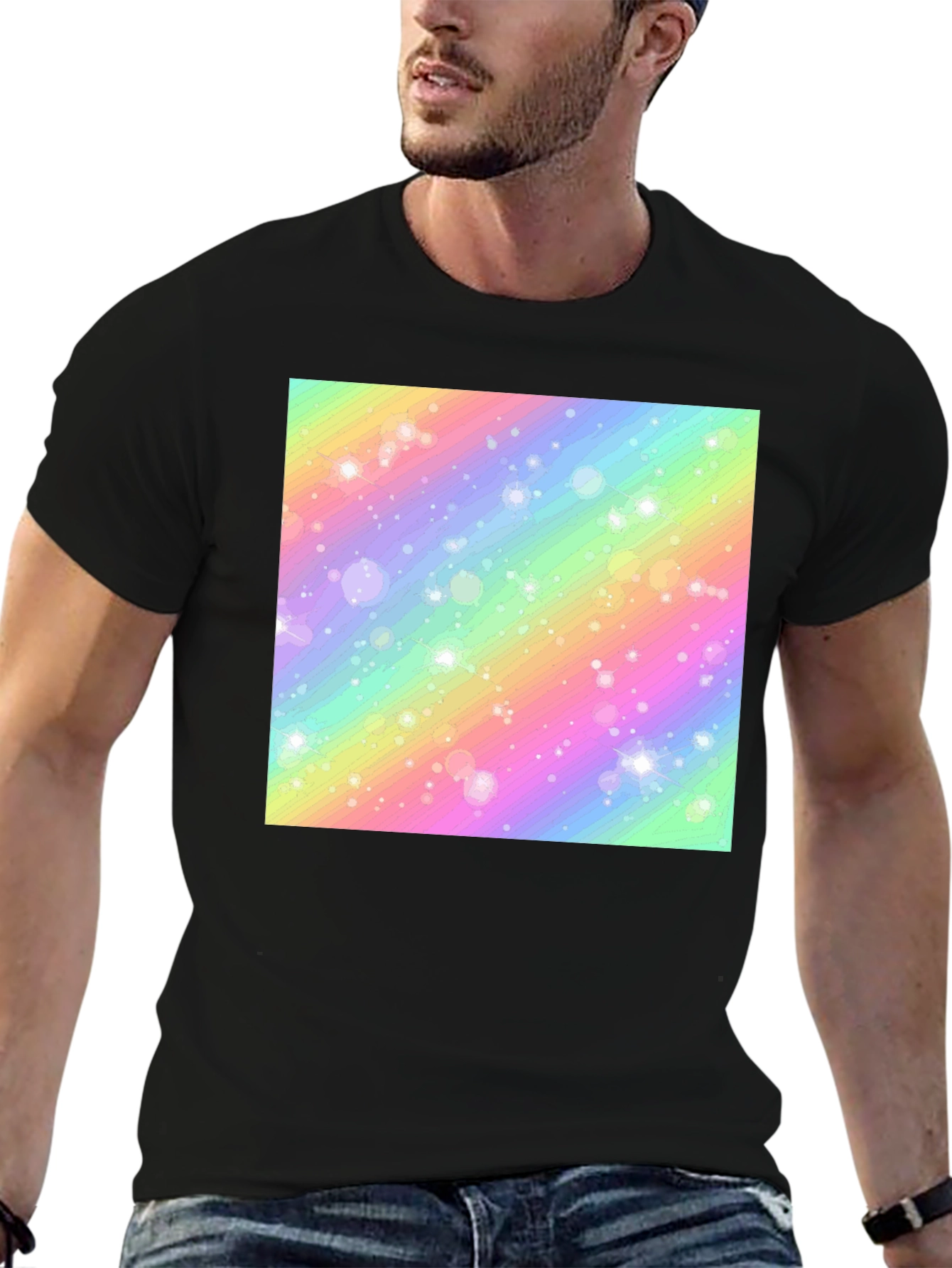 Rainbow Sparkle Graphic Tee - Stylish and Fun!