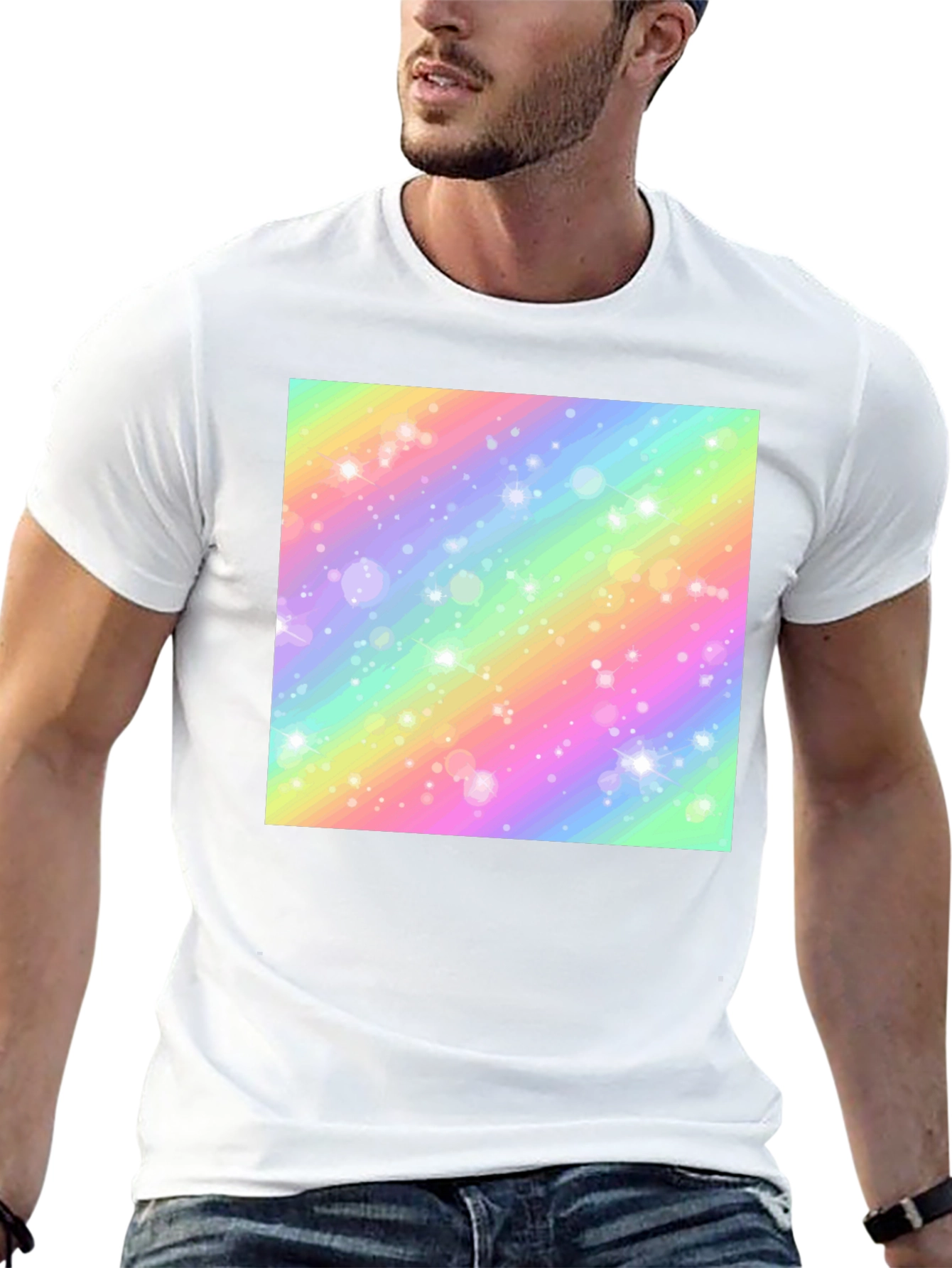 Rainbow Sparkle Graphic Tee - Stylish and Fun!