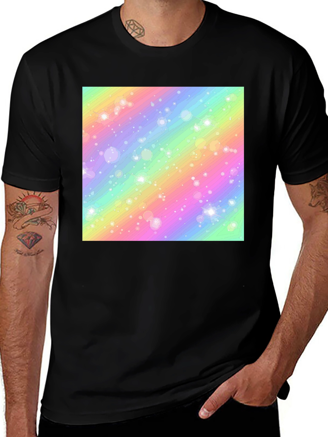 Rainbow Sparkle Graphic Tee - Stylish and Fun!