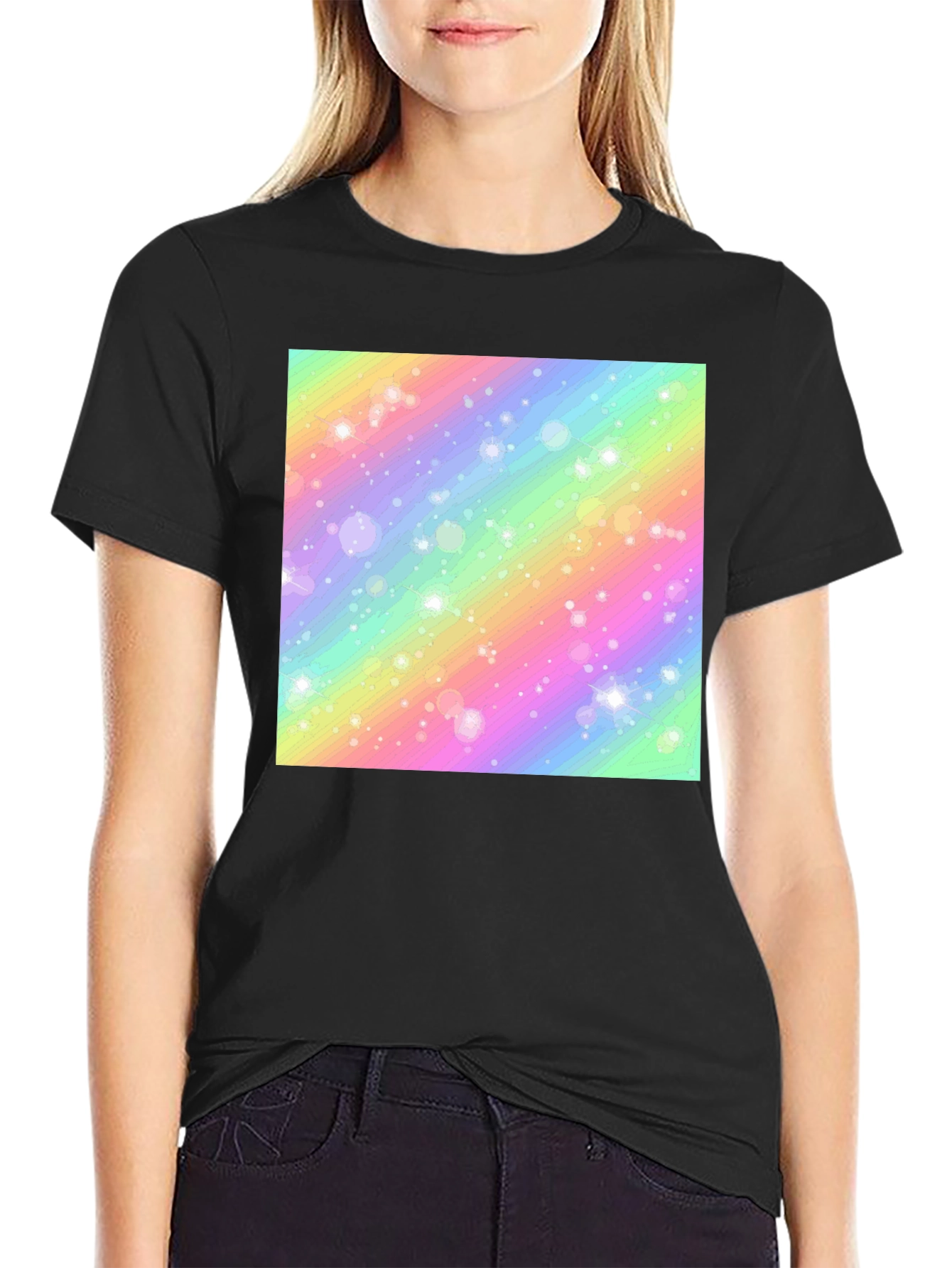 Rainbow Sparkle Graphic Tee - Stylish and Fun!