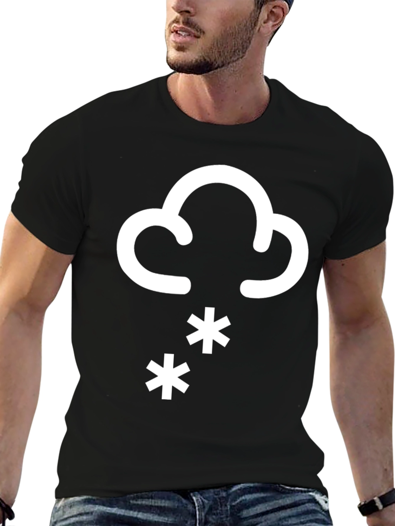 Snow Day Graphic T-Shirt - Black Cotton Tee