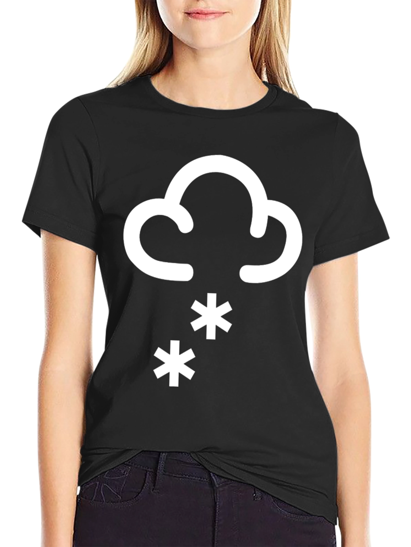Snow Day Graphic T-Shirt - Black Cotton Tee