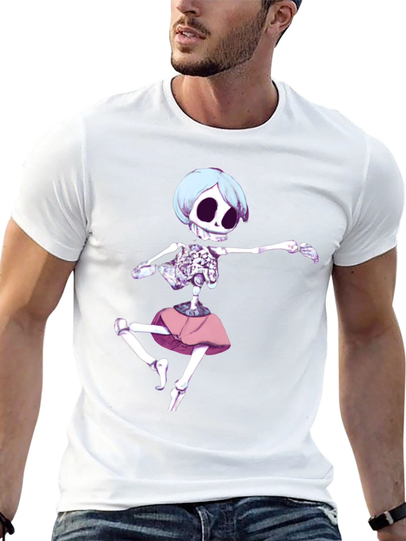 Skeleton Ballerina Graphic T-Shirt - Black