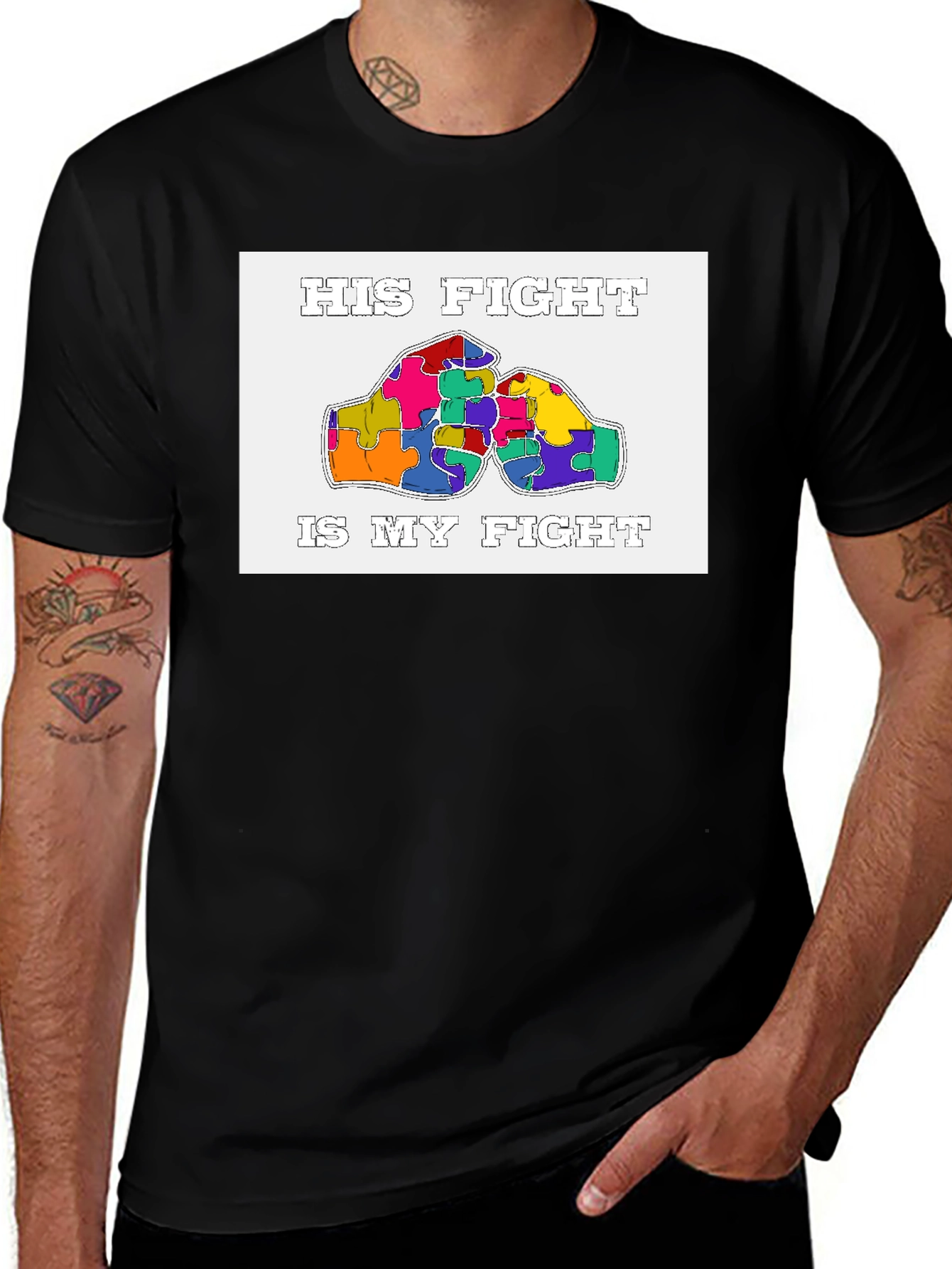 His Fight Is My Fight Autism Awareness T-Shirt