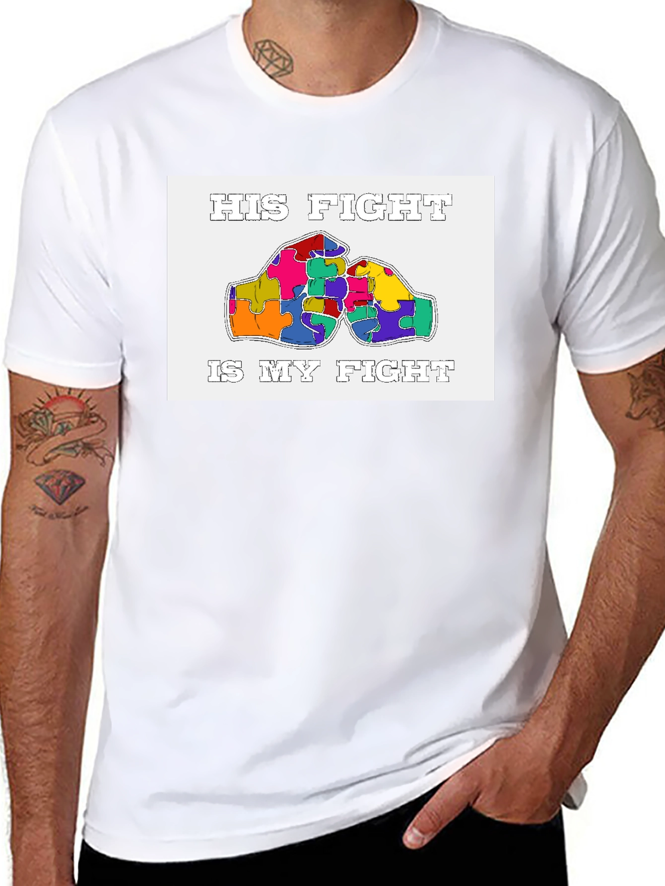 His Fight Is My Fight Autism Awareness T-Shirt