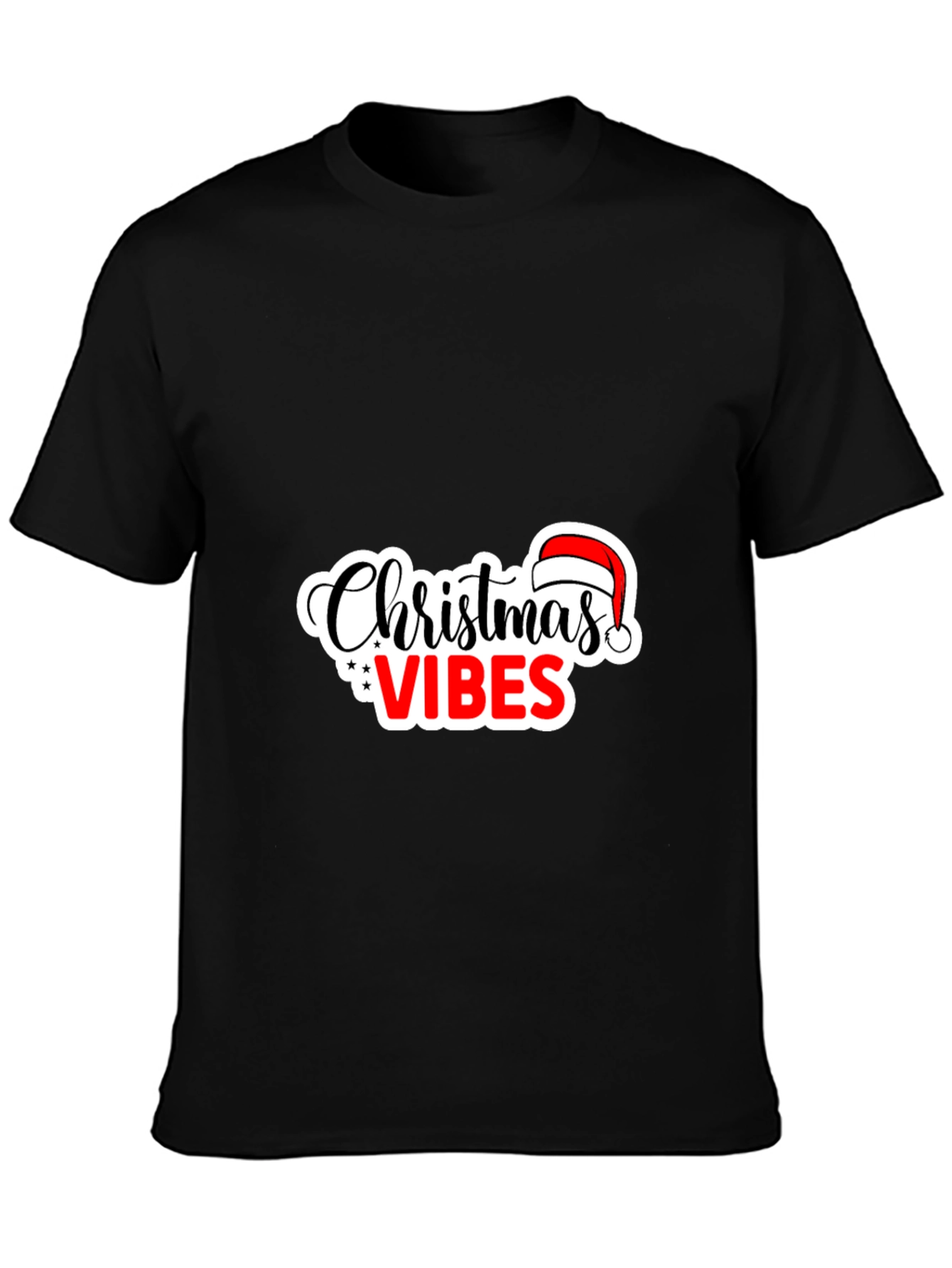 Christmas Vibes Black Tee