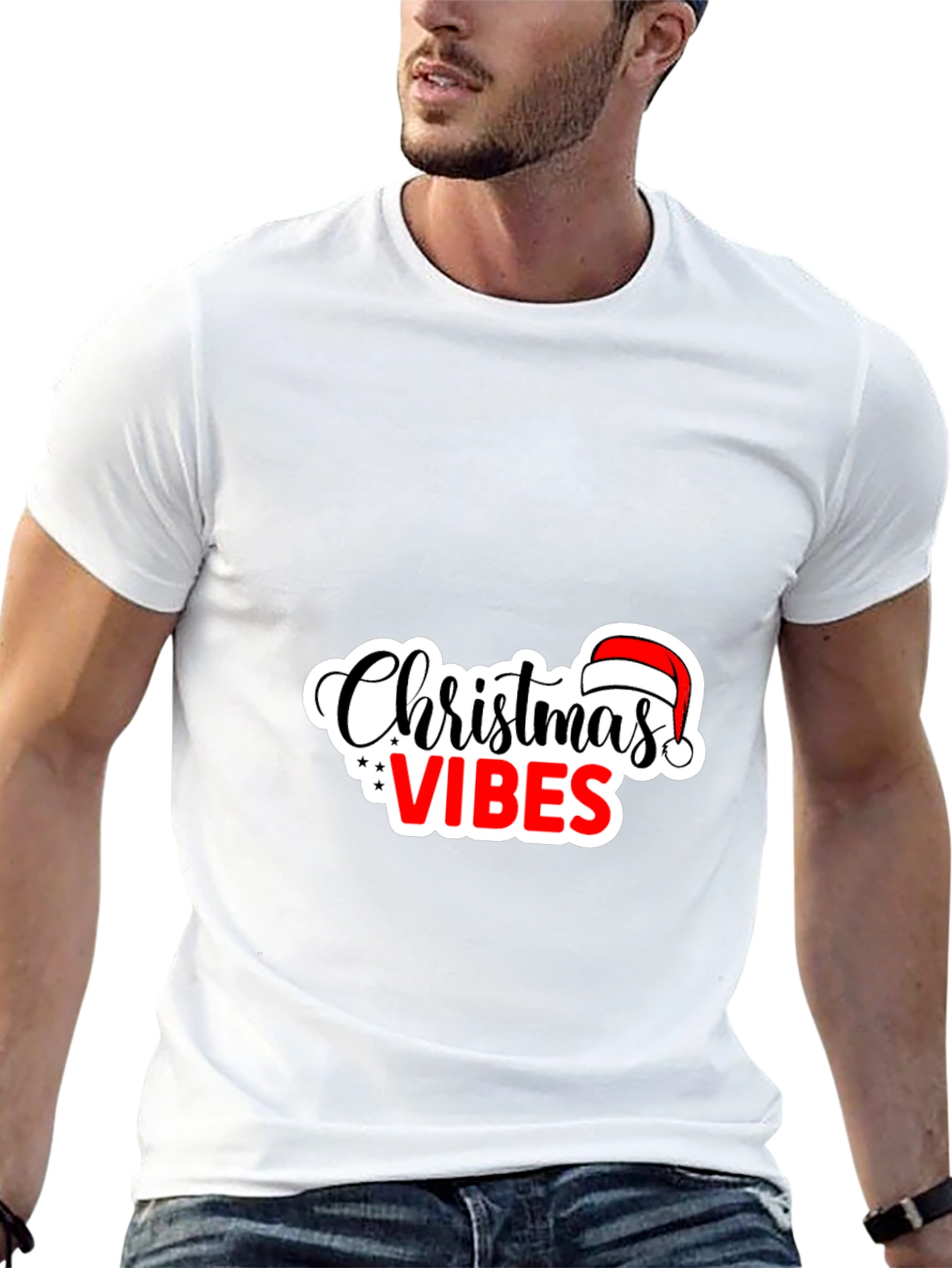 Christmas Vibes Black Tee