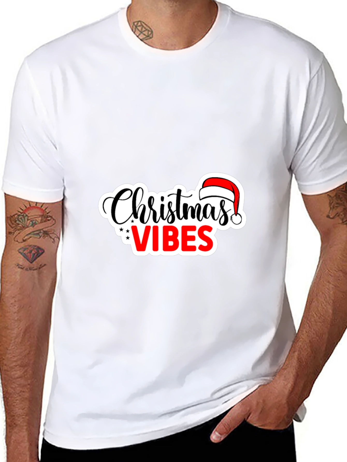 Christmas Vibes Black Tee