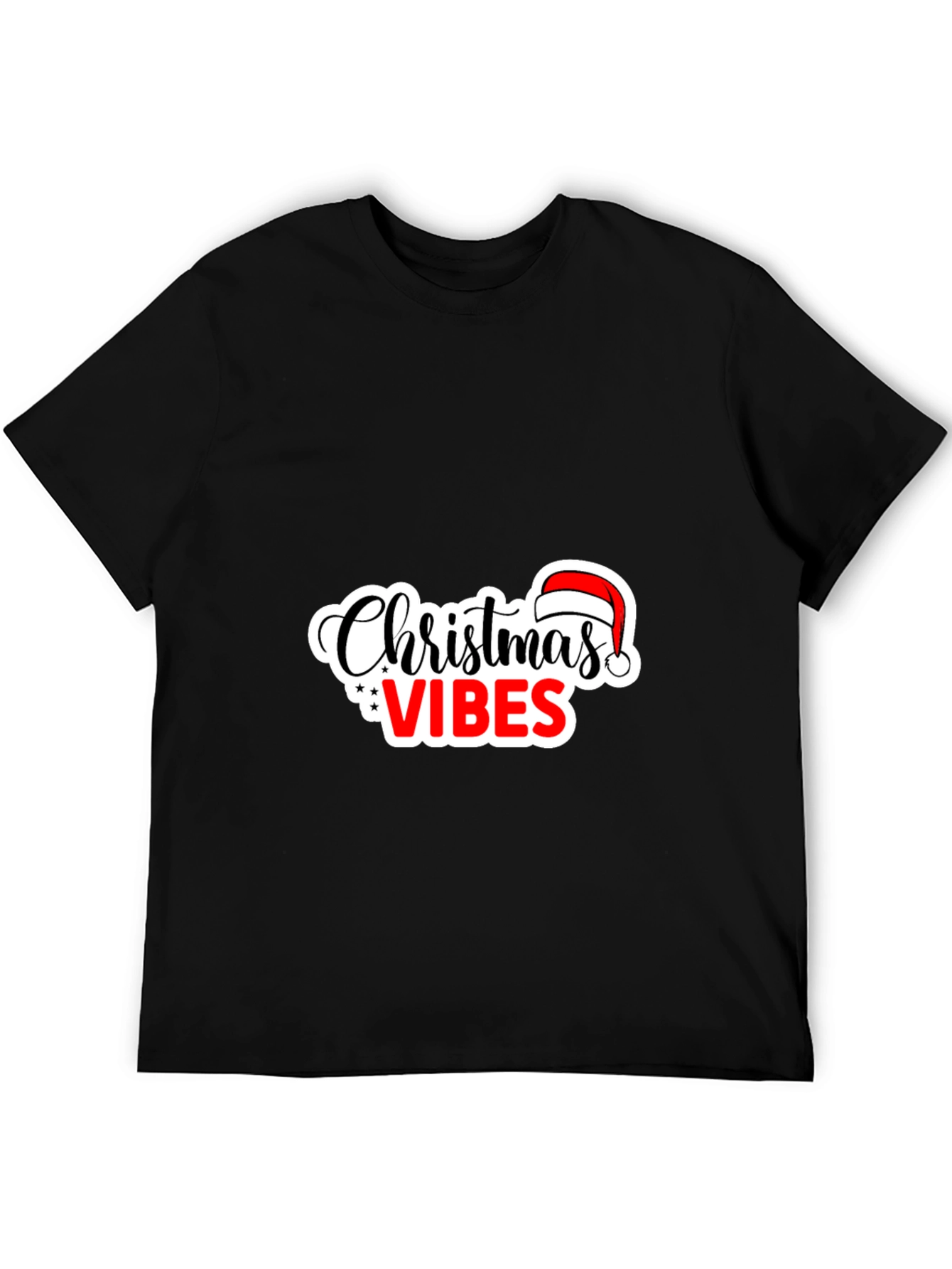 Christmas Vibes Black Tee