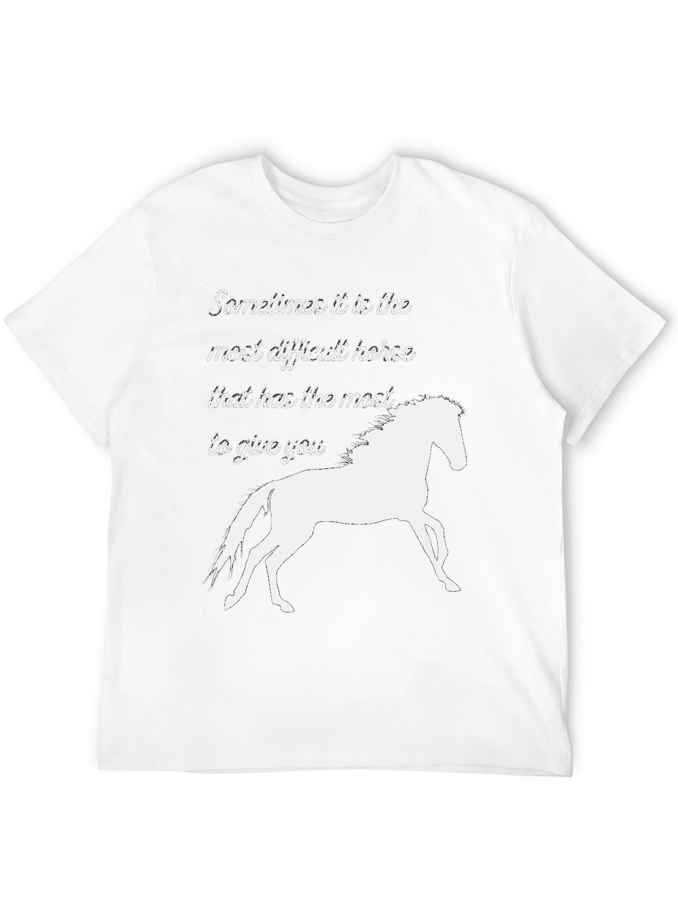 Horse Lover T-Shirt - Inspirational Quote Black Tee