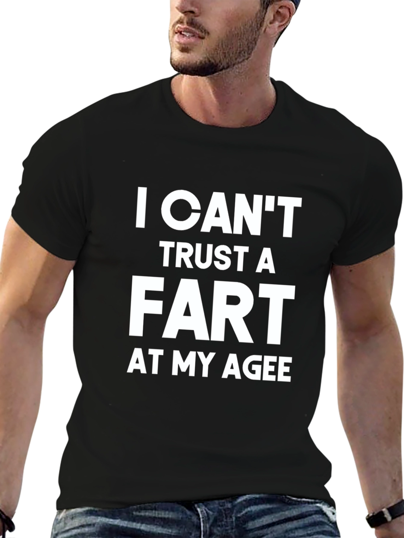Funny Mens Black T-Shirt - Fart Joke