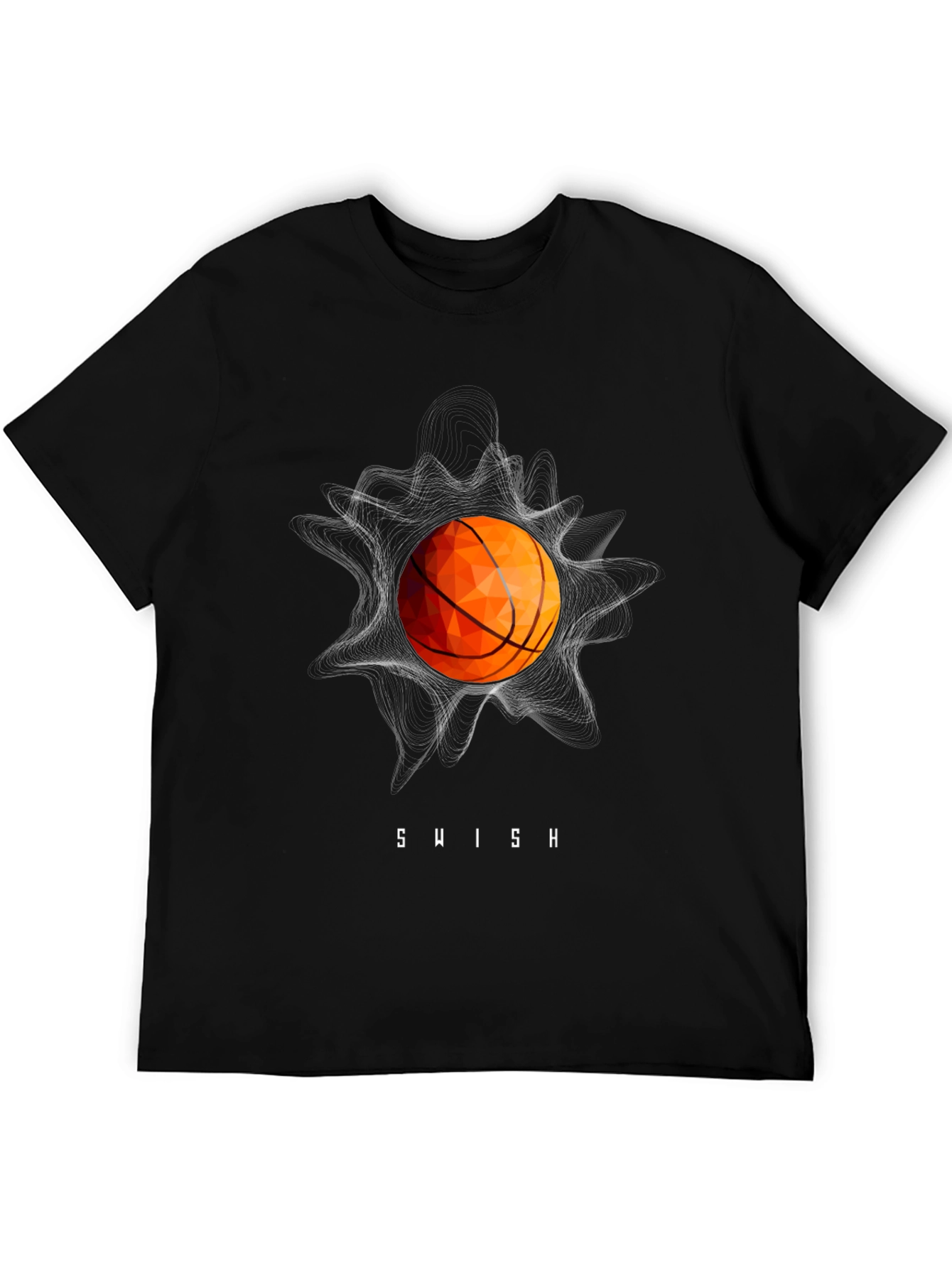 Swish Basketball Graphic Tee - Stylish Black T-Shirt