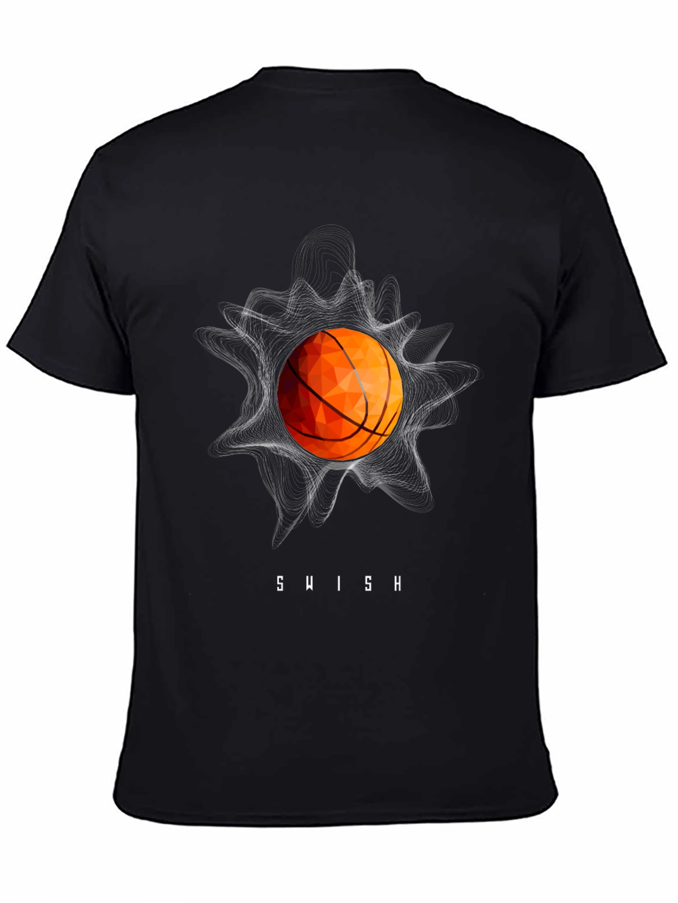 Swish Basketball Graphic Tee - Stylish Black T-Shirt
