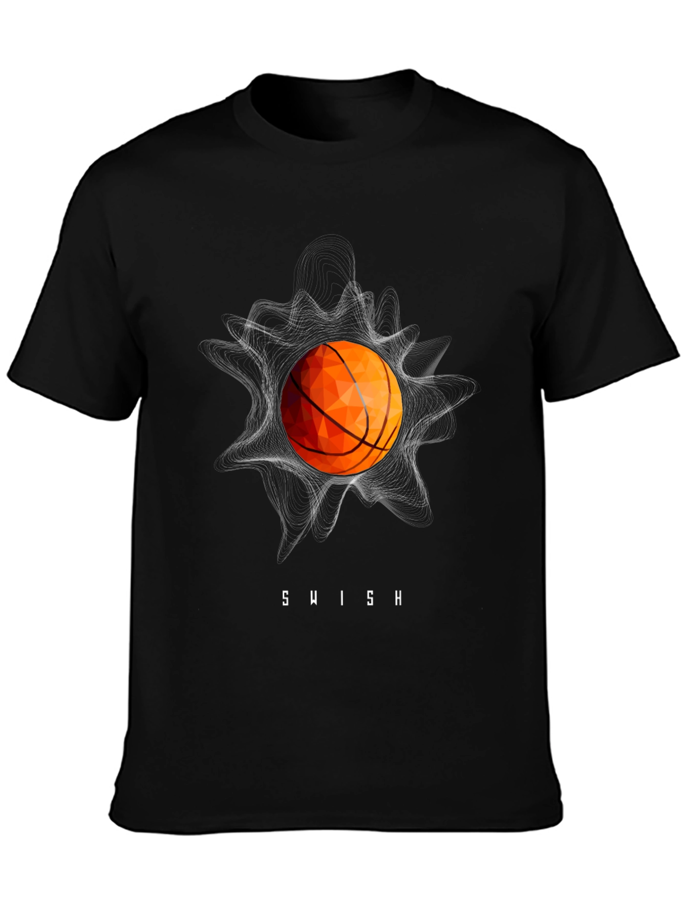 Swish Basketball Graphic Tee - Stylish Black T-Shirt