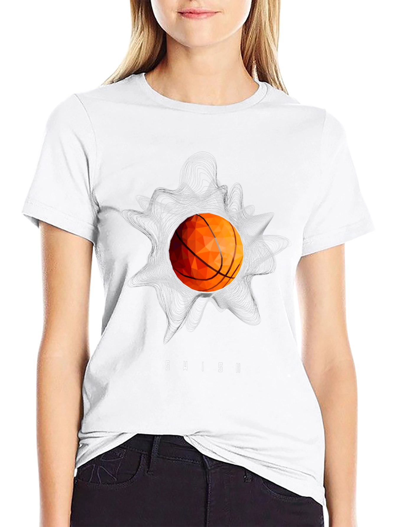 Swish Basketball Graphic Tee - Stylish Black T-Shirt