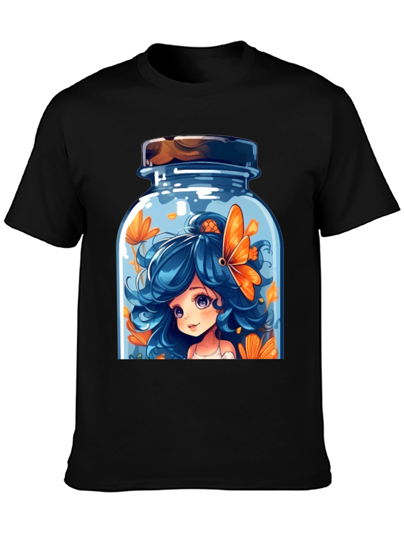 Cartoon Girl in a Jar Graphic T-Shirt